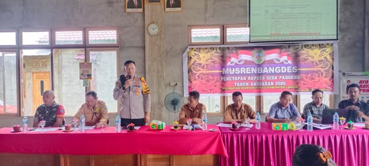Hadiri kegiatan Musrenbangdes Kapolsek Mempawah Hulu berikan himbauan Kamtibmas