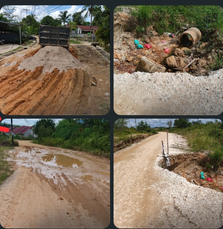 Proyek UPJJ 2024 Yang Belum Lama Di Kerjakan Dari Pihak Dinas PUPR Sintang Mengalami Kerusakan Parah