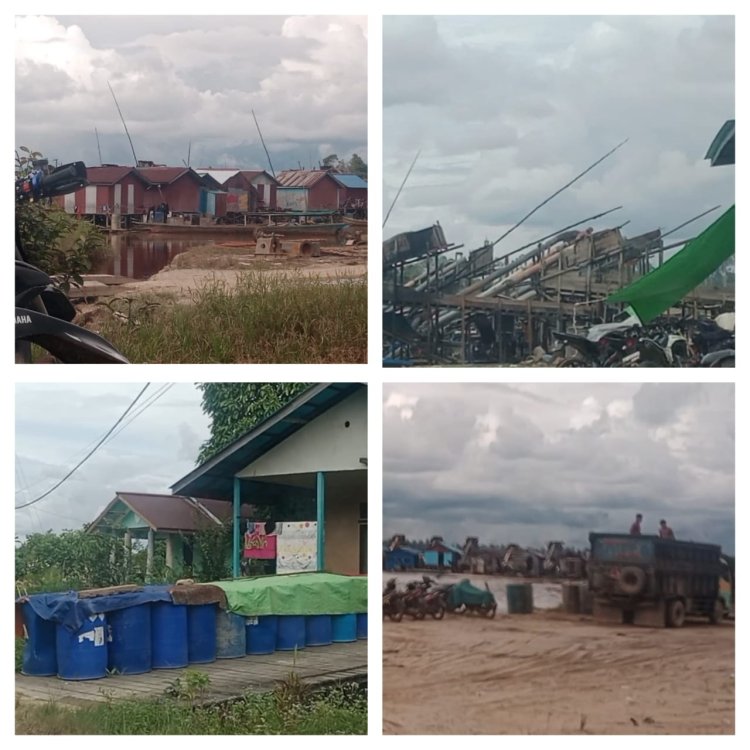 Lapor Pak kapolda Kalbar Di duga terjadi penimbunan BBM minyak solar untuk aktivitas PETI ilegal di desa teluk geruguk KM : 20.600