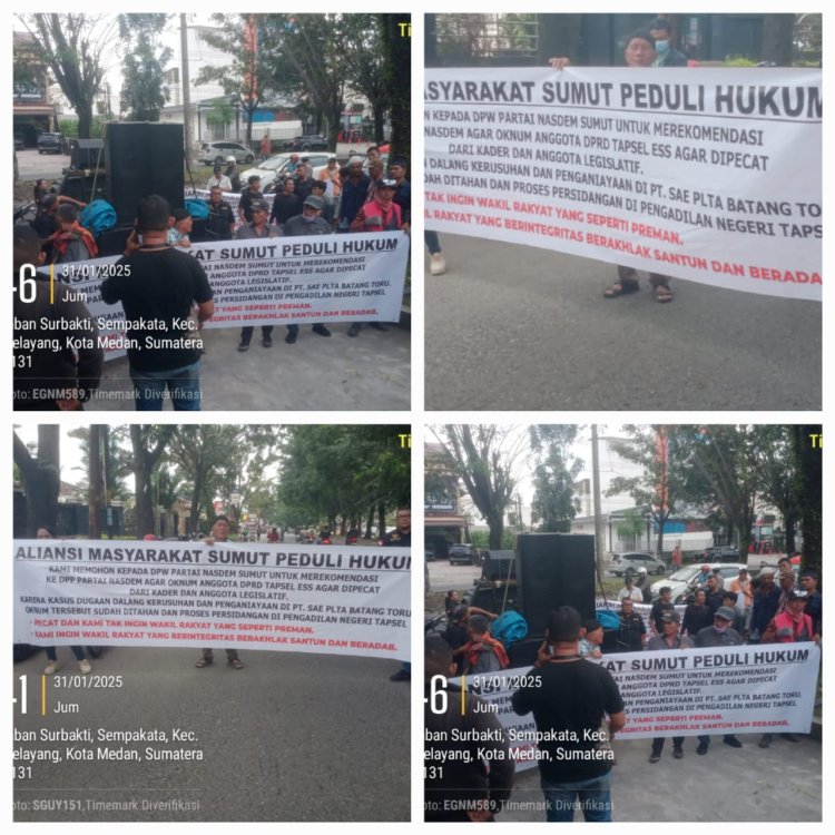 Heboh..!! Ratusan Aktivis dan Masyarakat Aksi Damai di Depan Kantor Pengadilan Tinggi Medan dan Kantor DPW Partai Nasdem Minta Wakil Rakyat Bukan Preman