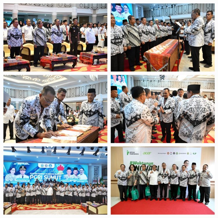 Lantik Pengurus Perangkat Kelengkapan Organisasi PGRI Sumut Ilyas Sitorus Berharap Dapat Melakukan Penguatan Organisasi
