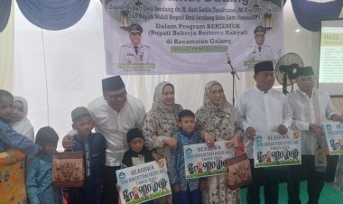 Bupati Deliserdang Berjemur di Galang Berbagai Bantuan Diserahkan