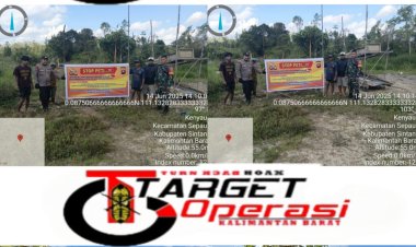 Tim Gabungan Polsek Sepauk Bersama Koramil Sosialisasi Stop Peti di wilayah Rawan Tambang Emas ilegal 