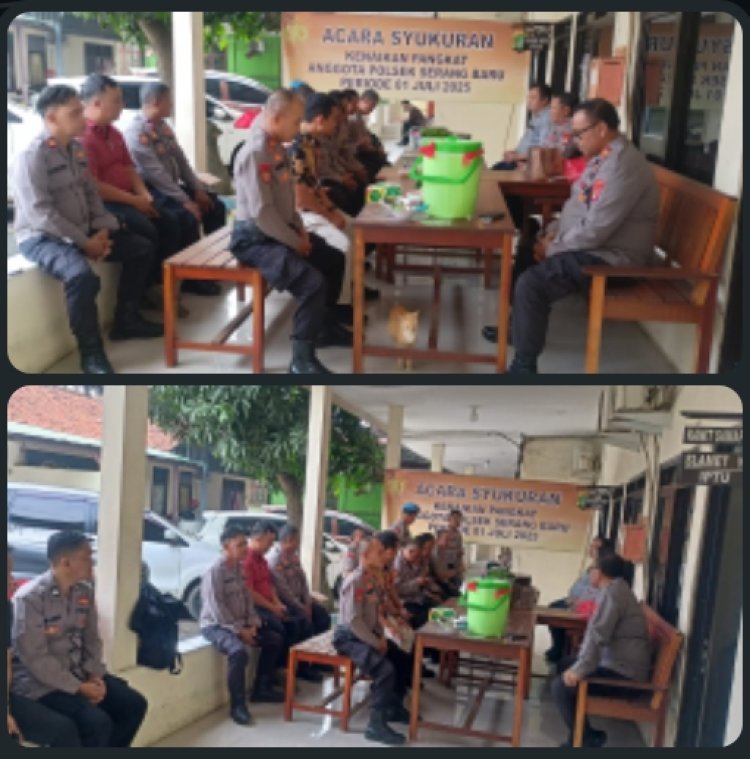 Polsek Serang Baru Gelar Acara Syukuran Kenaikan Pangkat Anggota