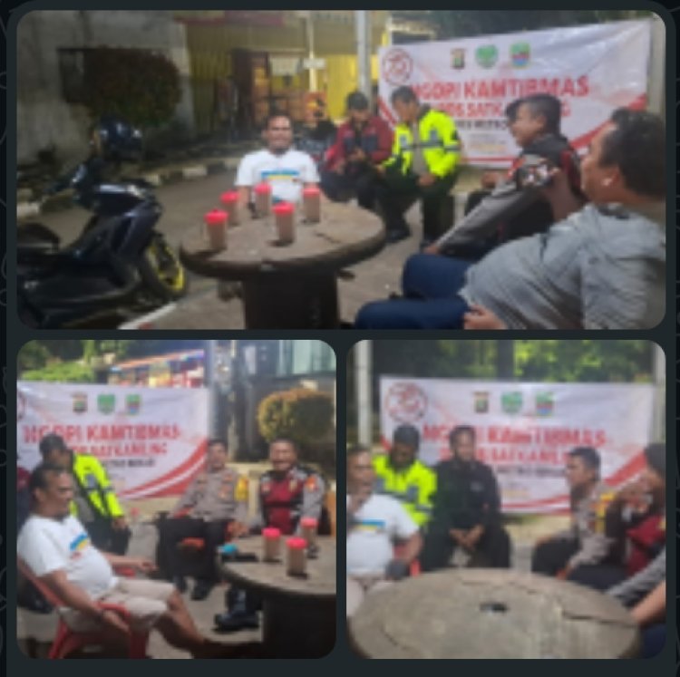 Kanit Intelkam Polsek Serang Baru Beserta Anggota Giat Ngopi Kamtibmas,Berikan Himbauan Kamtibmas Kepada Masyarakat